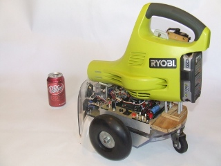 Rcat Robot with Leaf Blower Attachment