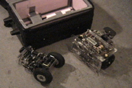 robots and carry-on bag